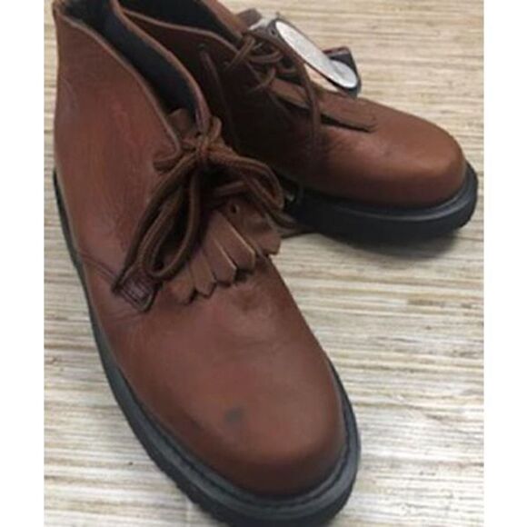 1379 NOCONA Boots Mens Premium Ankle Booties Lace Up BROWN sz 6.5 - Picture 1 of 4
